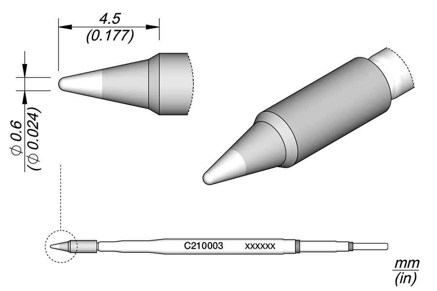 C210003 - Cartridge Conical Ø: 0.6